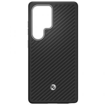 Husa Protectie Spate Samsung Aramid GP-FPS938PGABW, pentru Galaxy S25 Ultra (S938) (Negru/Argintiu)