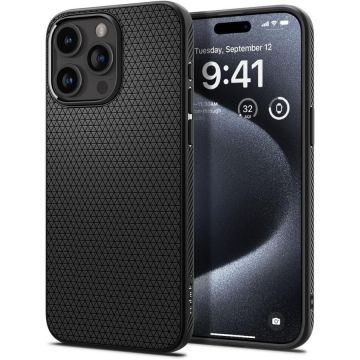 Spigen Husa Telefon, Spigen Liquid Air, iPhone 15 Pro, negru